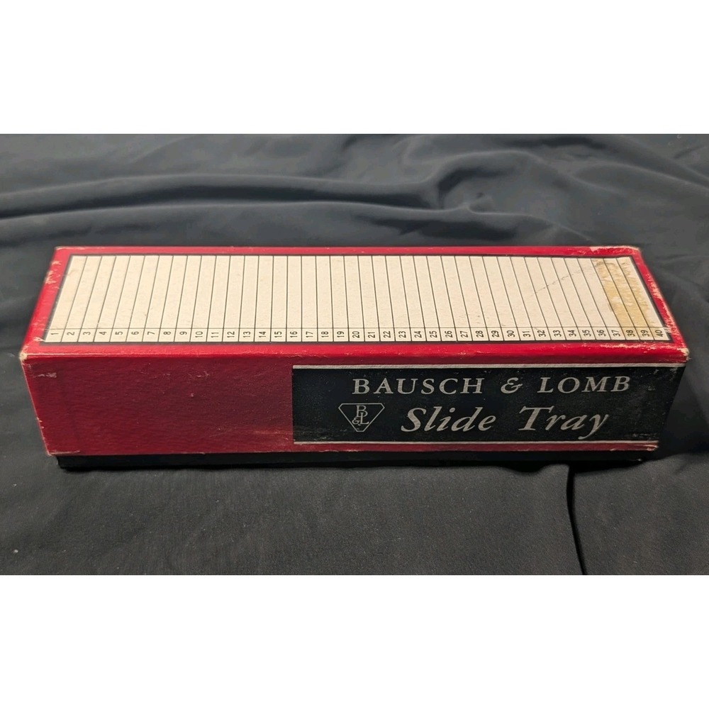 VTG Bausch & Lomb 35mm Slide Tray 40 Capacity w/ Box Vintage Photography Storage